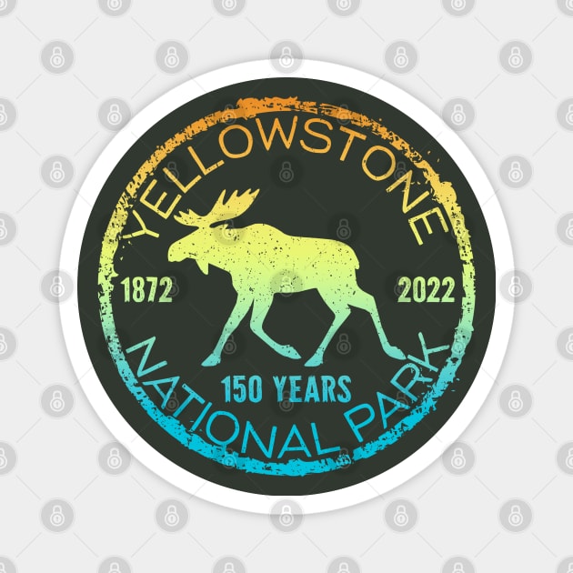 Yellowstone National Park 150 Year Celebration Moose Magnet by Pine Hill Goods